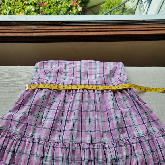 New! J.Crew sz 8 Tieback Tiered Poplin Dress in Violet Plaid NWT - Picture 5 of 9